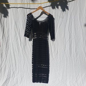 Black vintage crochet dress